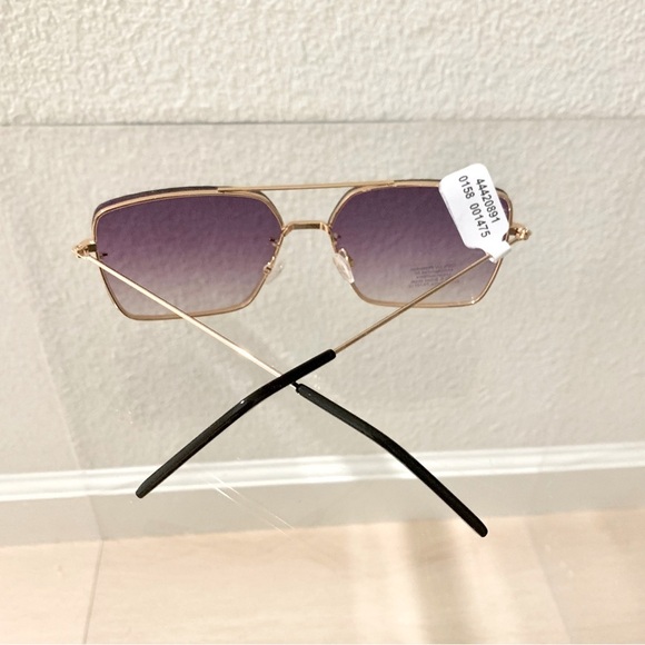 UO Purple Gold Boogie Down Square Frame Rim Oversized Aviator Sunglasses